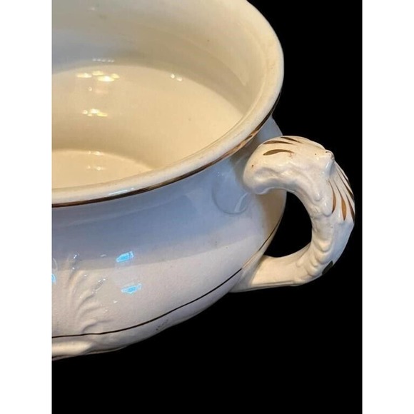 Vintage K.T. & K. Co Semi Vitreous Porcelain Camber Pot / Bowl / Soup Tureen - Picture 6 of 13